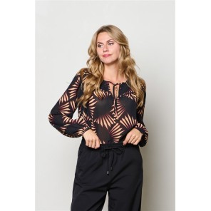Andco Blouse BL398 Aurelie Zwart multi